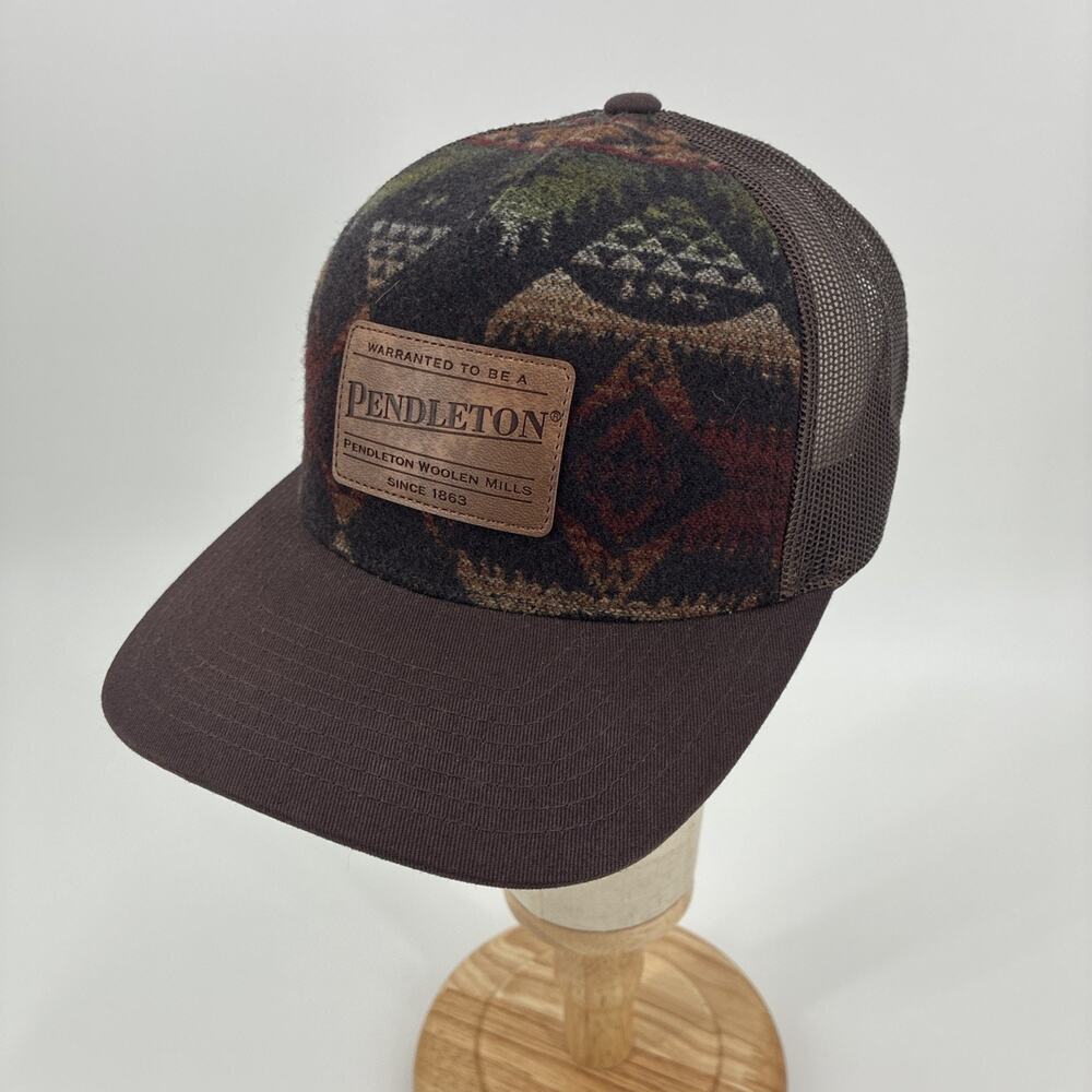 Pendleton Nehalem Wool Trucker Hat Snapback Cap 5 Panel Mesh Southwest Aztec